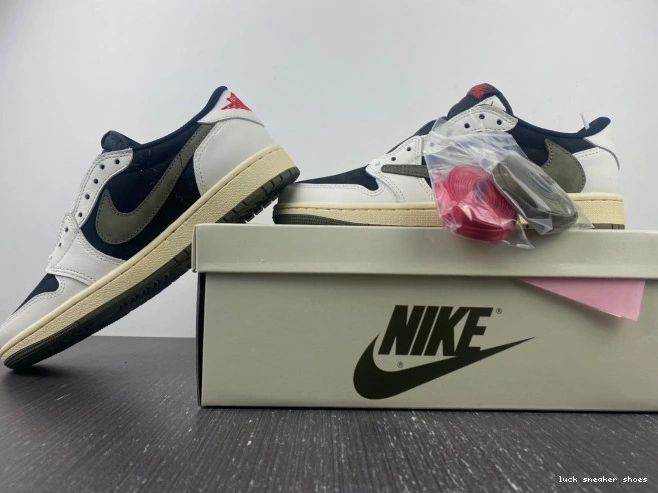 Cheap LUCY Travis DZ4137-106 1 Low Jordan x OG Air WMNS Olive Scott 0709